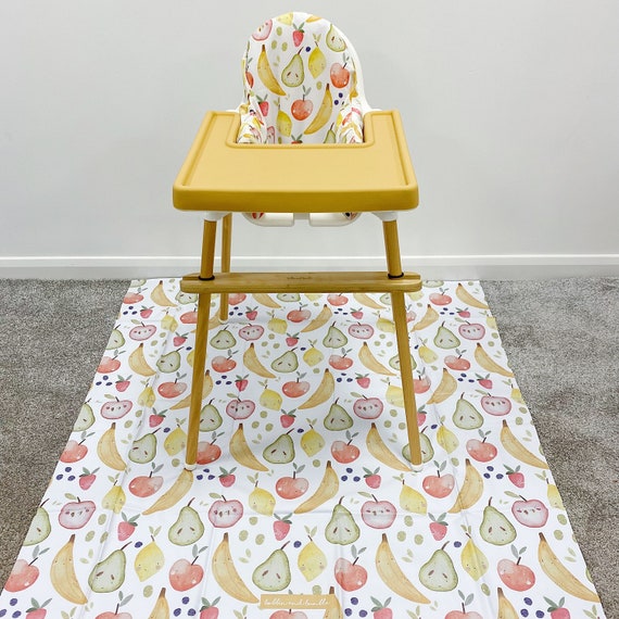 Large Baby Splash Mat // Highchair Messy Mat // Cute Fruit Print 