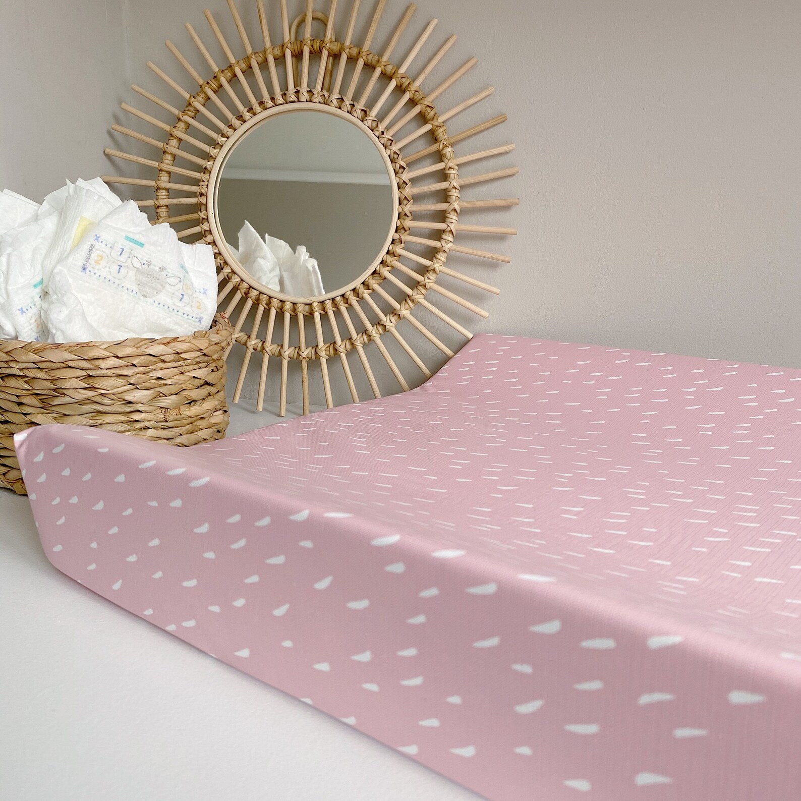 Bubble Gum Pink Antiroll Wedge Changing Mat // Baby Girl Etsy UK