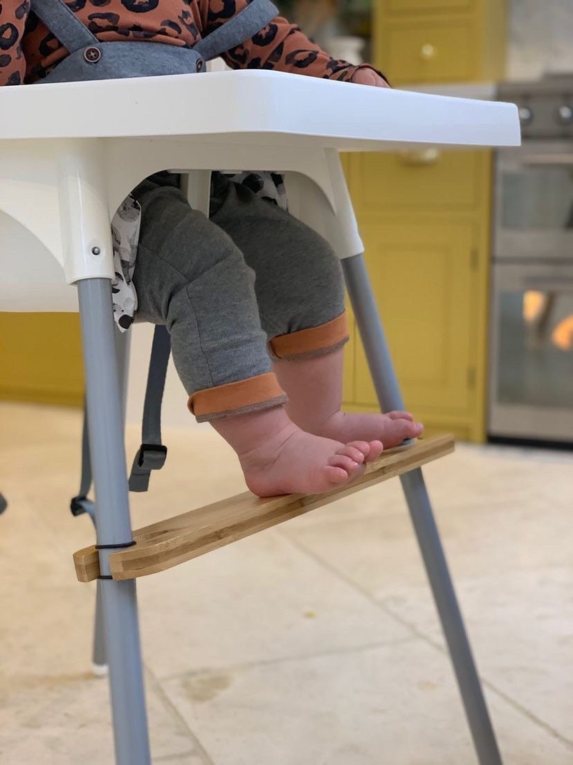 Nibble and Rest Woodsi Footsi Highchair Footrest for IKEA Antilop, Height Adjustable, Made from Bamboo Wood