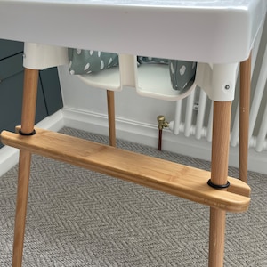 IKEA Highchair Footrest - Bamboo Wood, Adjustable Wooden Foot Rest for the IKEA Antilop High Chair