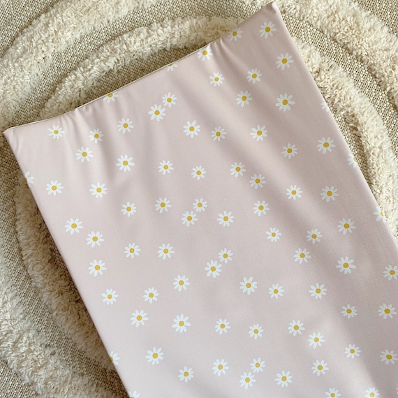 Anti-Roll Wedge Changing Mat // Baby Girl Changing Mat // Pink Daisy print