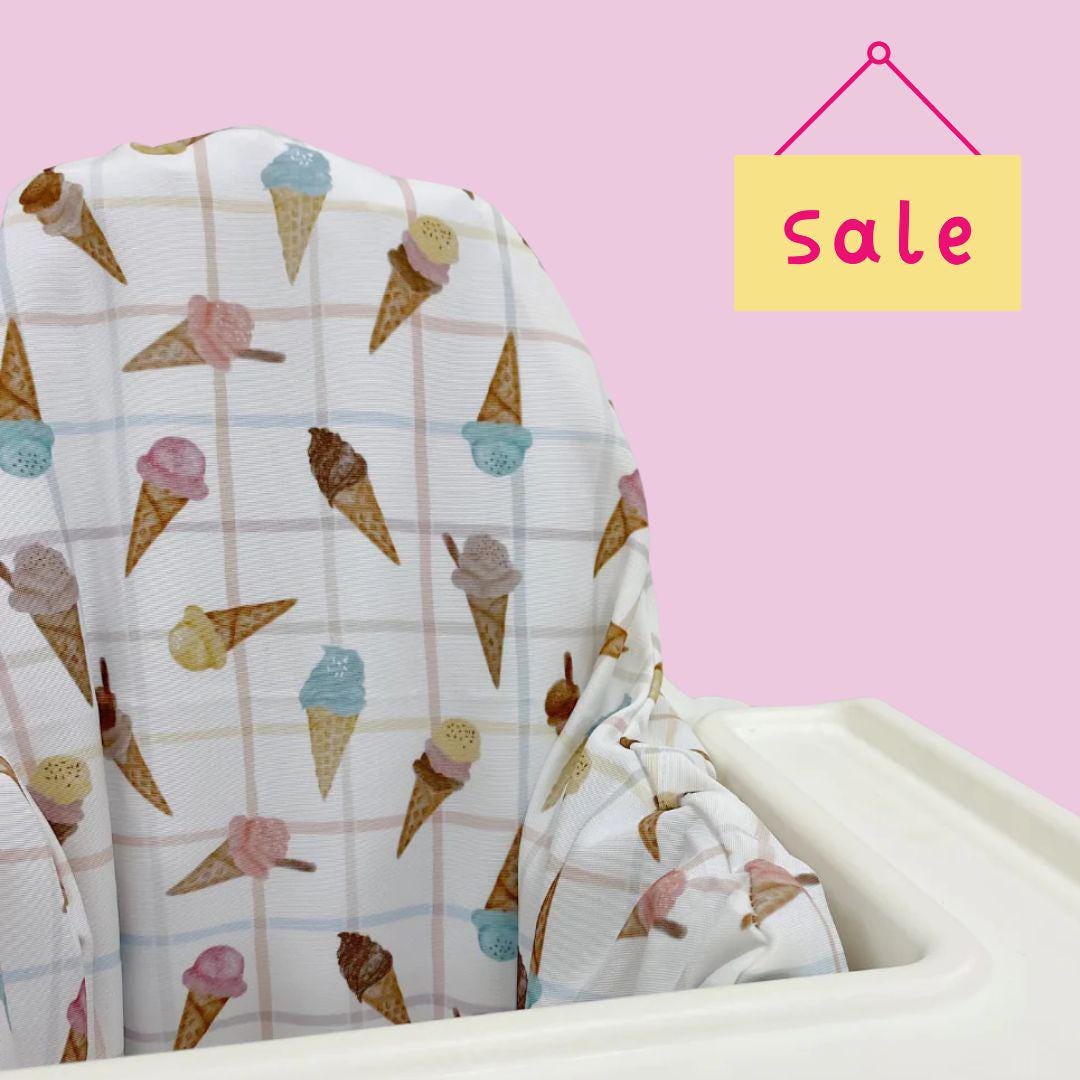 Ikea Highchair Cushion Cover Ice Cream Parlour, 100% Polyester