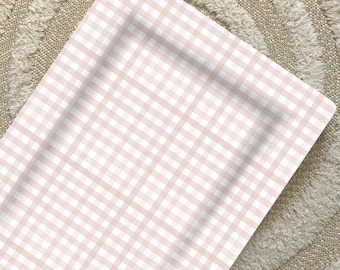 Cambiador de bebé de cuadros rosas / Decoración lavable para habitación infantil