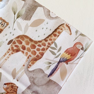 Large Baby Splash Mat – Highchair Messy Mat – Jungle Safari Animals Print | Wipeable Floor Mat for Mealtimes & Play