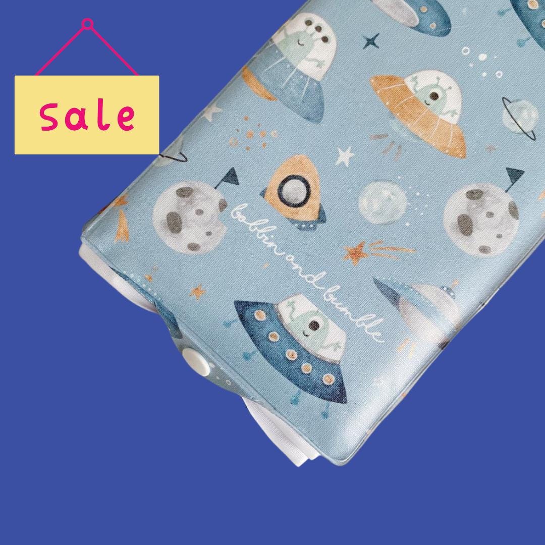Baby Boy Mini Changing Mat // Blue Portable Changing Mat // Folding Changing Mat For Nappy Caddy // Space Print