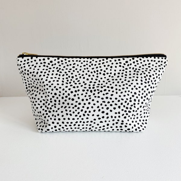 Portefeuille à langer dalmatien // Pochette zippée pour sac à langer // Pochette doublée // Pochette à pois