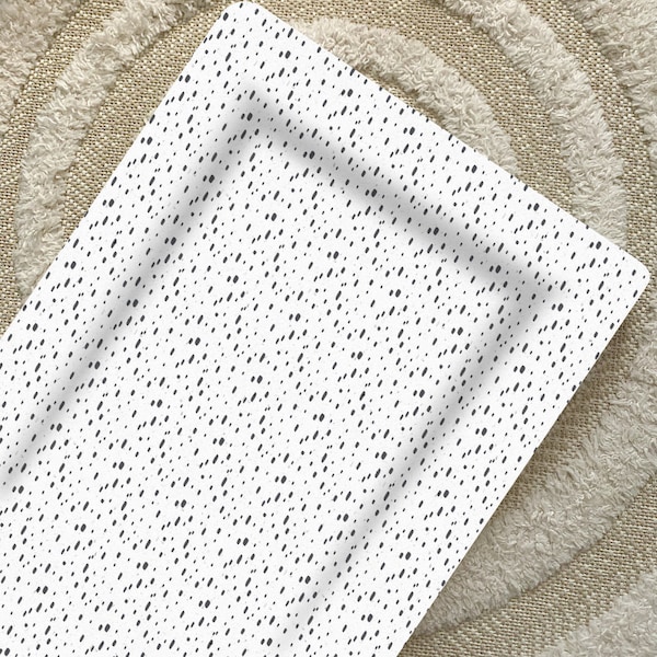 Charcoal Dash Changing Mat | Unisex Baby Changing Pad | Flat Changing Mat | Monochrome Nursery Decor | Changing Table