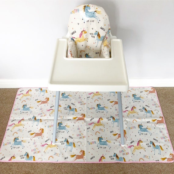 Highchair Messy Mat Floor Protector In Various Designs Etsy