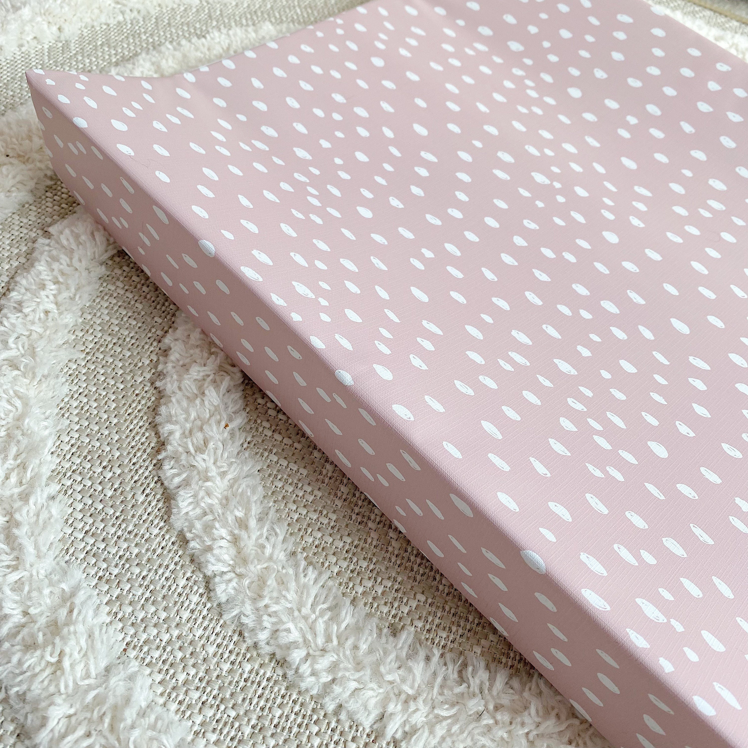 Dusky Pink Anti roll Wedge Changing Mat Dusty Pink Baby