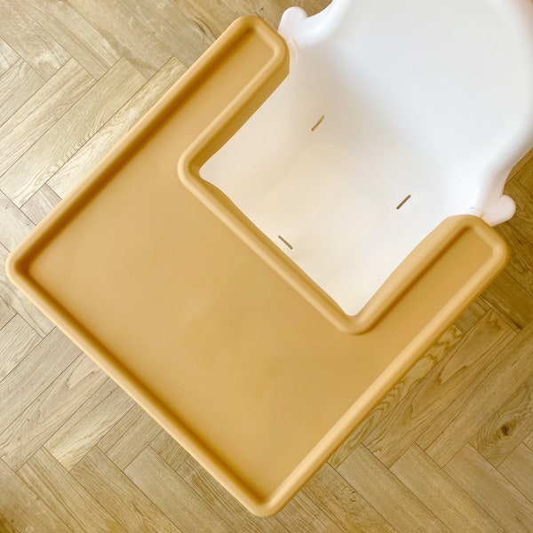 Full wrap IKEA highchair tray cover // Ikea Antilop high chair mat with nonslip // Mustard Yellow