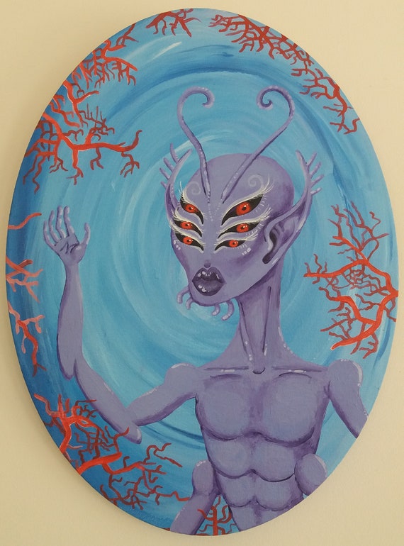 Guardian of The Red Coral Acrylic Original Painting