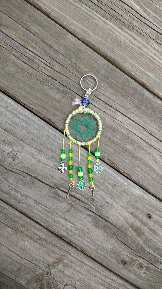 Small Lucky Charms Dream Catcher Keychain *one of a kind item*