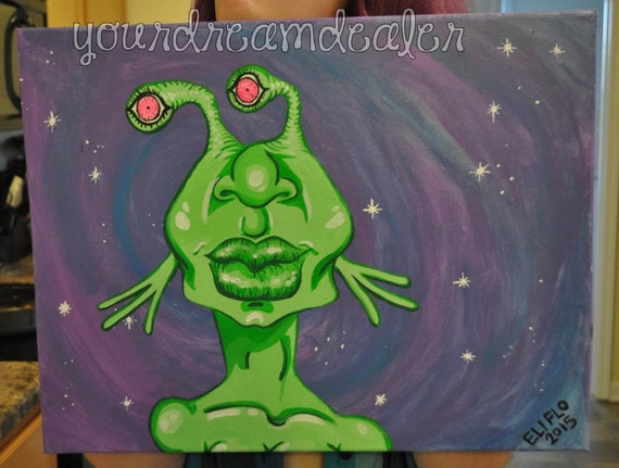 The Last Painting Of Earth Year 2015 original acrylic glow in the dark UV painting on gallery wrapped canvas