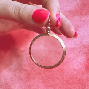 Edwardian Gold Framed Double Sided Glass Photo Keepsake Locket Pendant