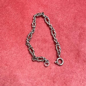 Sterling Silver Watch Chain Knot Link Bracelet