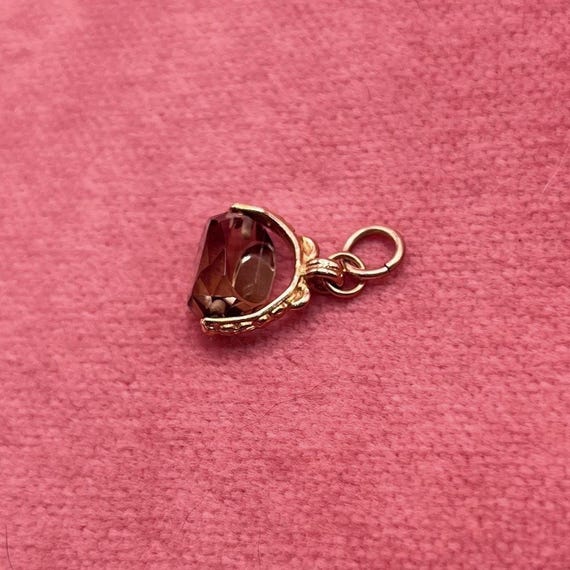 Gold Three-sided Faceted Smoky Quartz Spinner Fob Canada