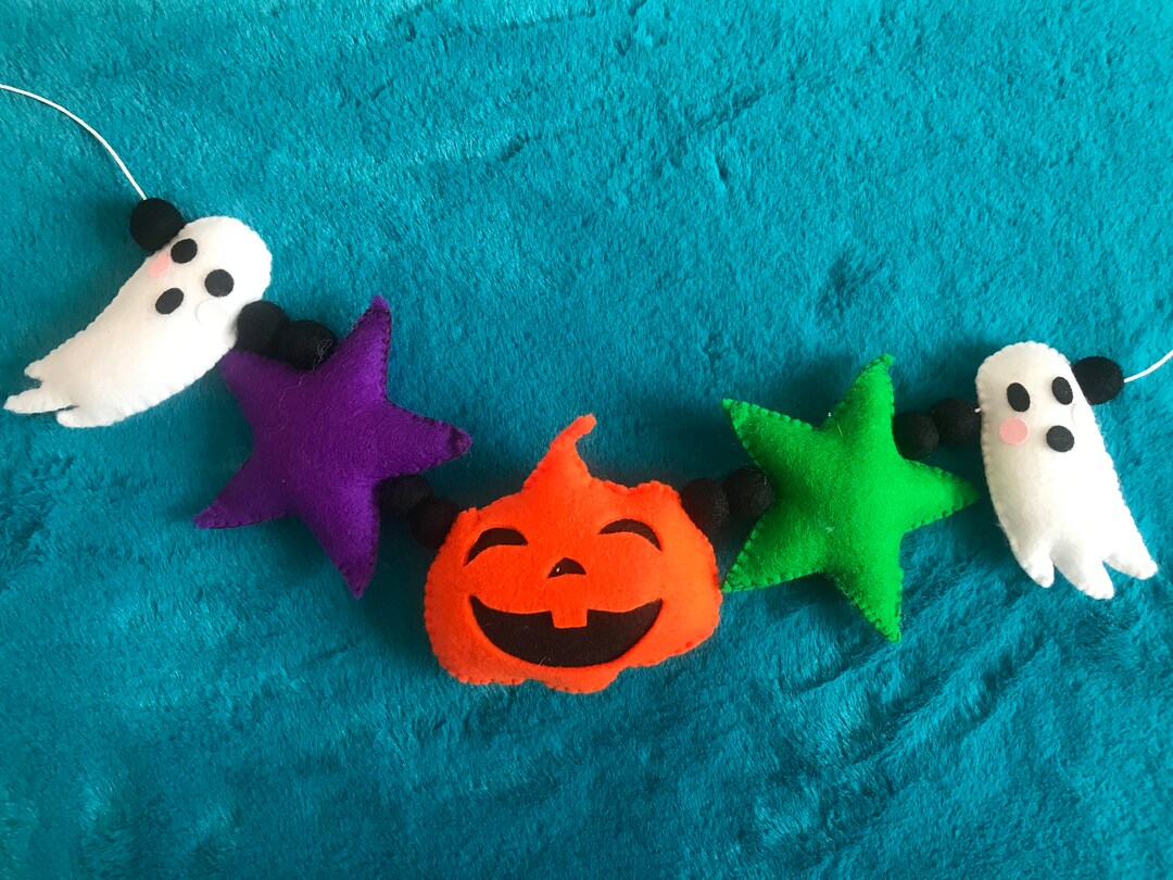 Kitsch Kawaii Hallowe'en Bunting Decorations Woolfelt Etsy