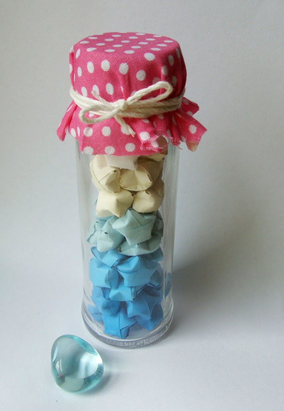 Lucky Origami Star Jar Blue Ombre