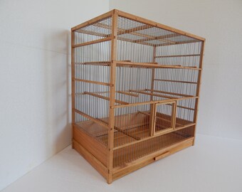 Handgefertigt aus Holz Vogelkäfig