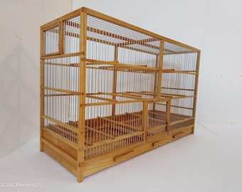 Cage à oiseaux en bois faite main