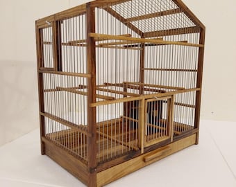 Handmade Wooden Bird Cage