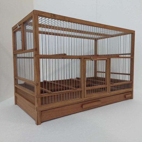 Cage à oiseaux en bois faite main