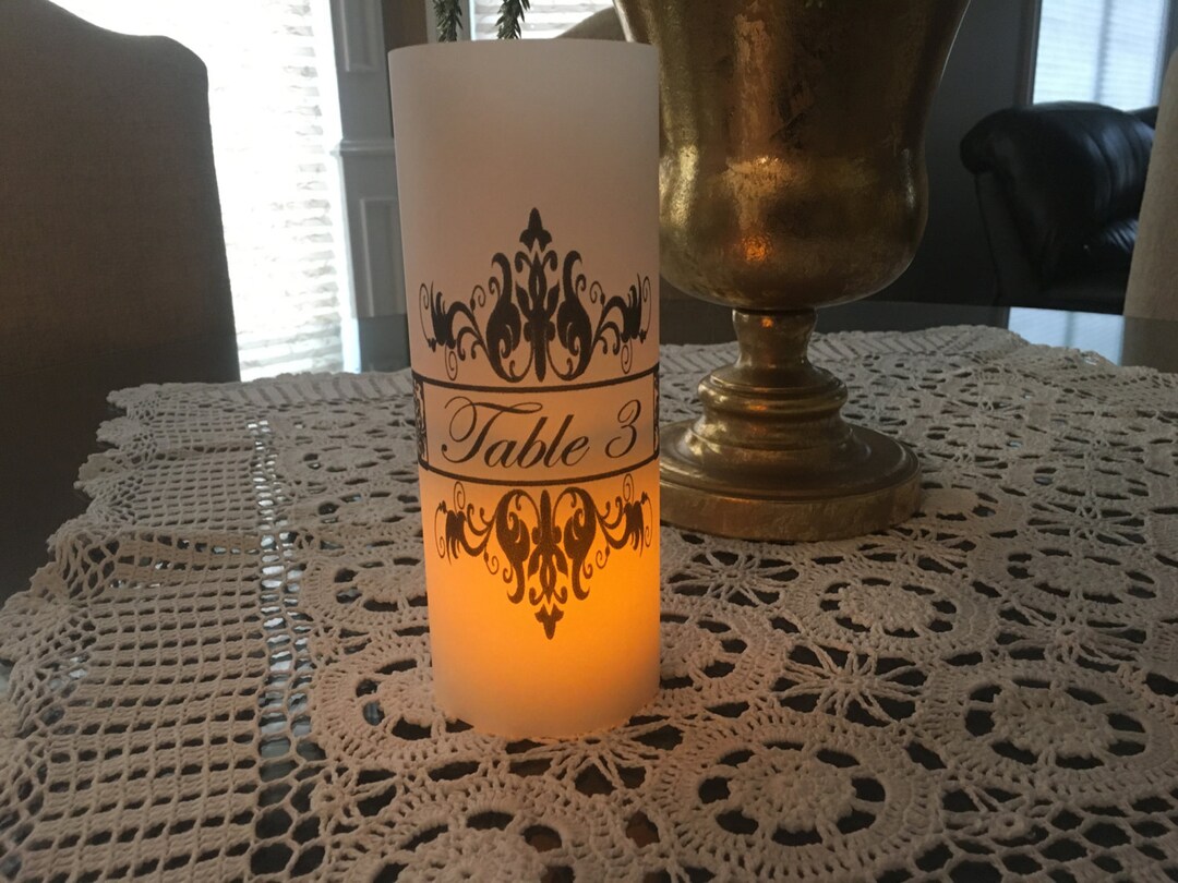 Luminary/lantern Table Numbers 1-10 FLORISH DAMASK Design PDF File - Etsy