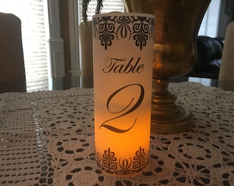 Luminary/Lantern table numbers 1-10 LACE BORDER design PDF file