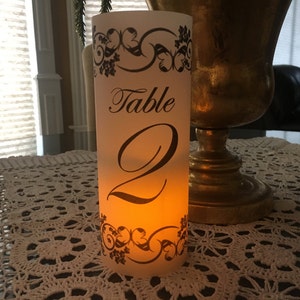 Luminary/Lantern table numbers 11-20 BUTTERFLY SWIRLS design PDF file