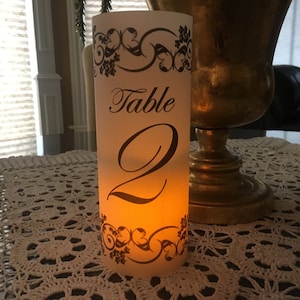 Luminary/Lantern table numbers 1-10 BUTTERFLY SWIRLS design PDF file