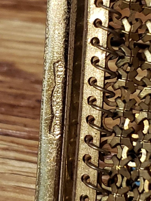 Art Deco, Whiting & Davis, Enamel Mesh Chain Bag,… - image 8