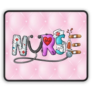 Pink Mouse Pad, Nurse, Pretty Pink Nurse Gaming Mouse Pad