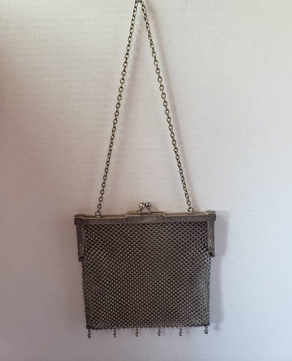 German Silver, J.S. Co., Chainmail Mesh Handbag, … - image 2