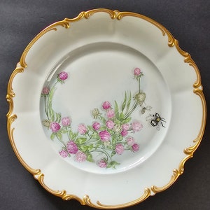 Antique Bavarian Large China Plate, Collectible Gilded Plate, 13&quot; wide, and Marked Bavaria, Germany, Beautiful Collectors Plate. Item #1109