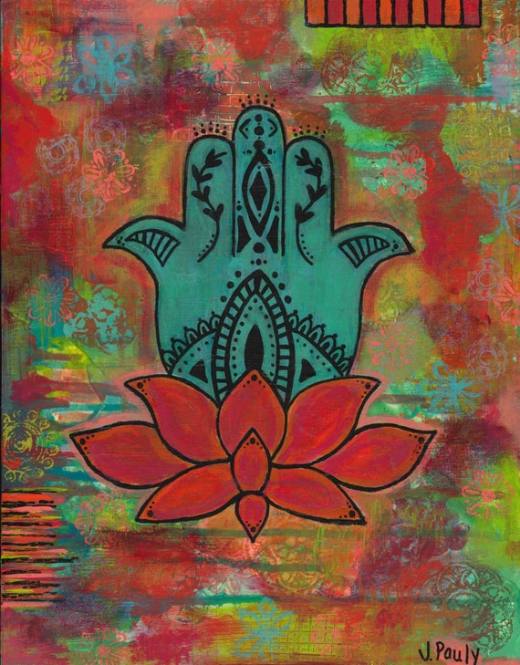 Hamsa Lotus Wall Art Fatima Wall Art Hamsa Wall Art Hand Of Etsy