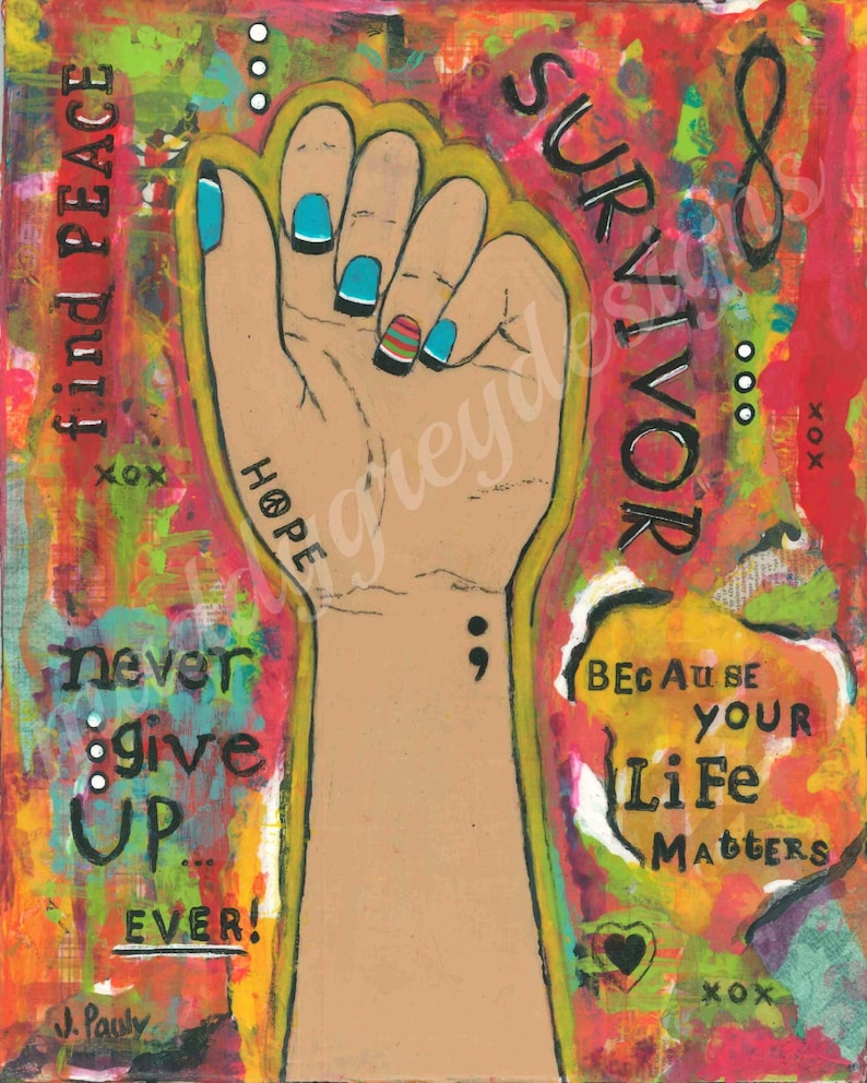 Mental Health Inspiration Mental Illness Survivor Semicolon Etsy