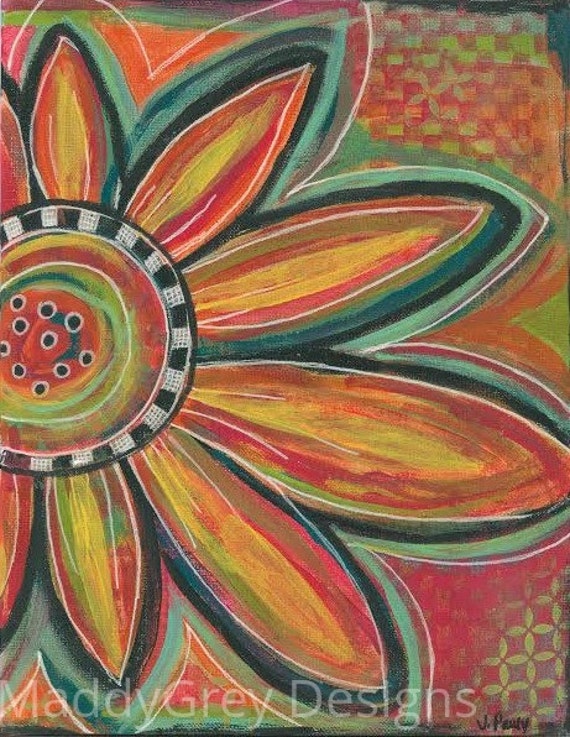 Sunflower Poster Floral Bohemian Decor Print