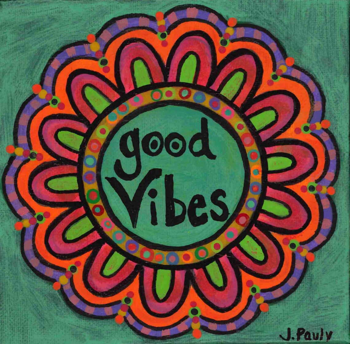Good Vibes Art Good Vibes Print Hippie Art Hippie Vibes Etsy