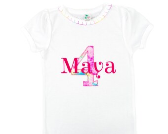 Personalized with Name Birthday Girl T-shirt