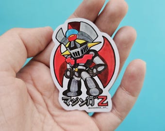 Mecha anime vinyl stickers set of 3 for water bottles, laptops, scrapbooking by Oceanblue Art