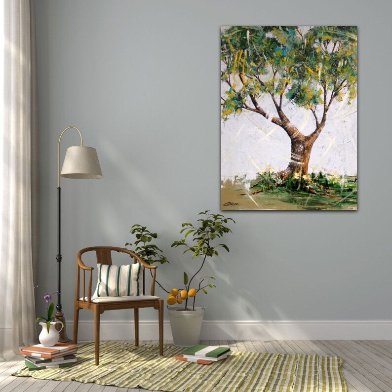 Abundance Abstract Tree 30 X 40 Wall Art Original Work Etsy