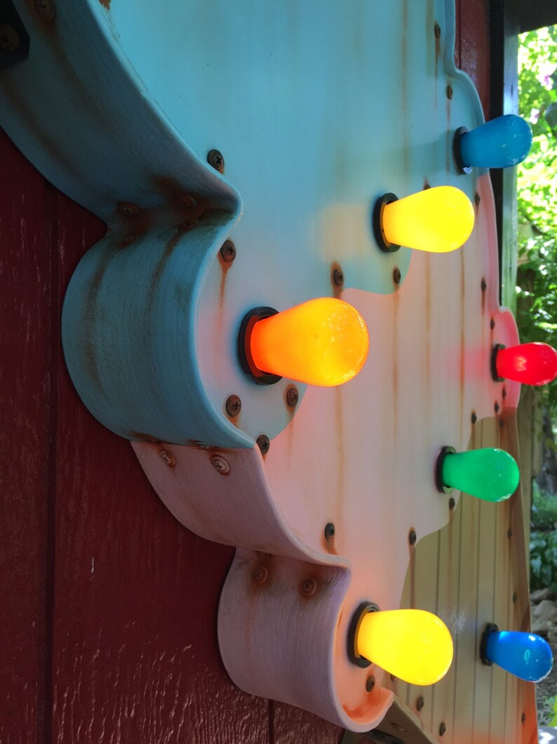 Marquee Ice Cream Cone sign Vintage Lighted sign Shop Sign