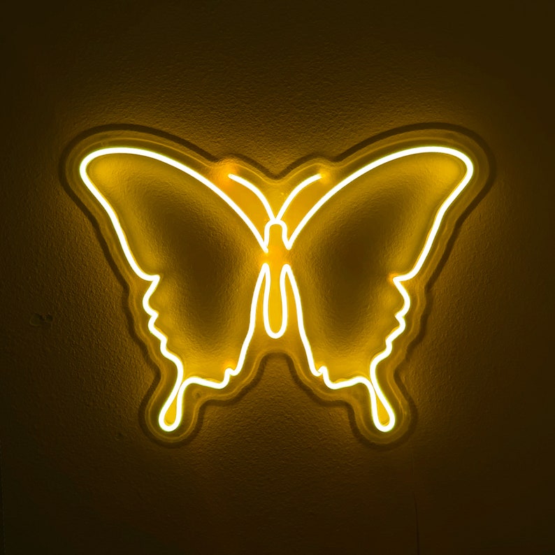 Butterfly Neon Sign Neon Butterfly Neon Sign Bedroom Etsy