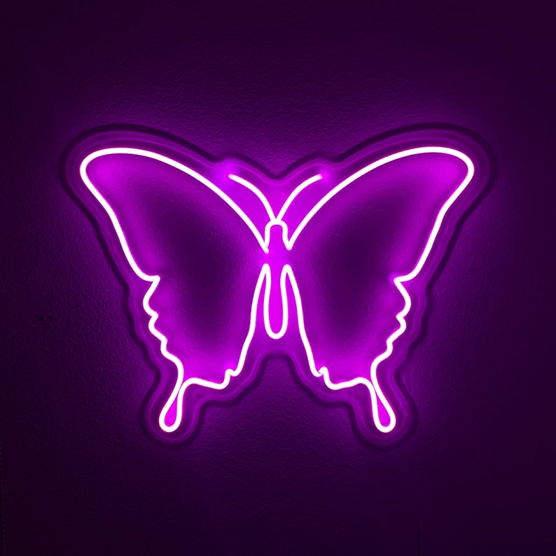 Butterfly Neon Sign Neon Butterfly Neon Sign Bedroom Etsy