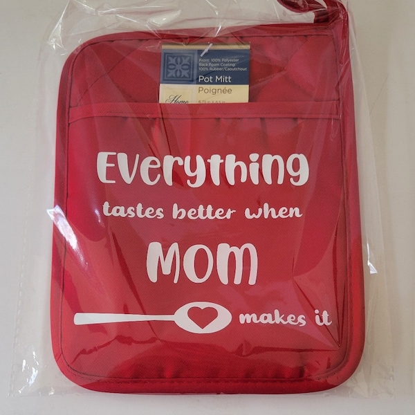 Everything Tastes Better when Mom/Grandma Makes It Personalized Potholder Mother's Day/Birthday/Christmas Gift