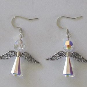 Swarovski AB Crystal Angel Earrings