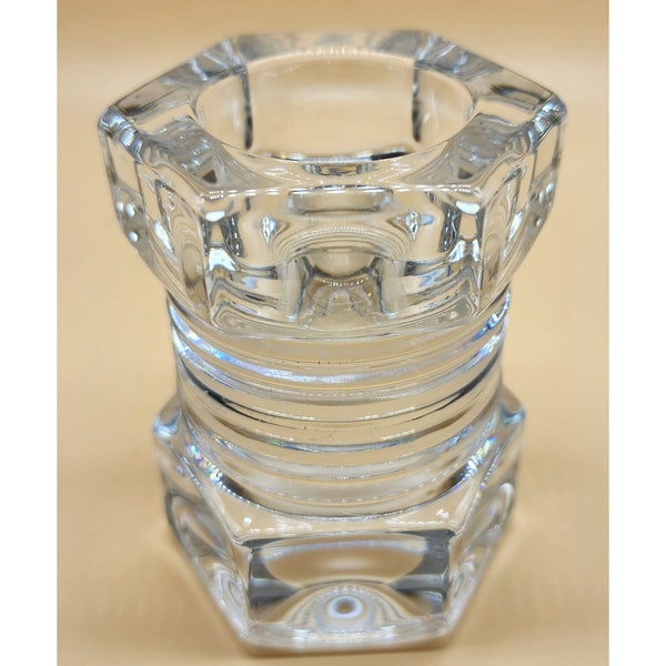 Industrial Made in Japan Lug Nut & Bolt Clear Crystal Candle Holder NWOT 4"