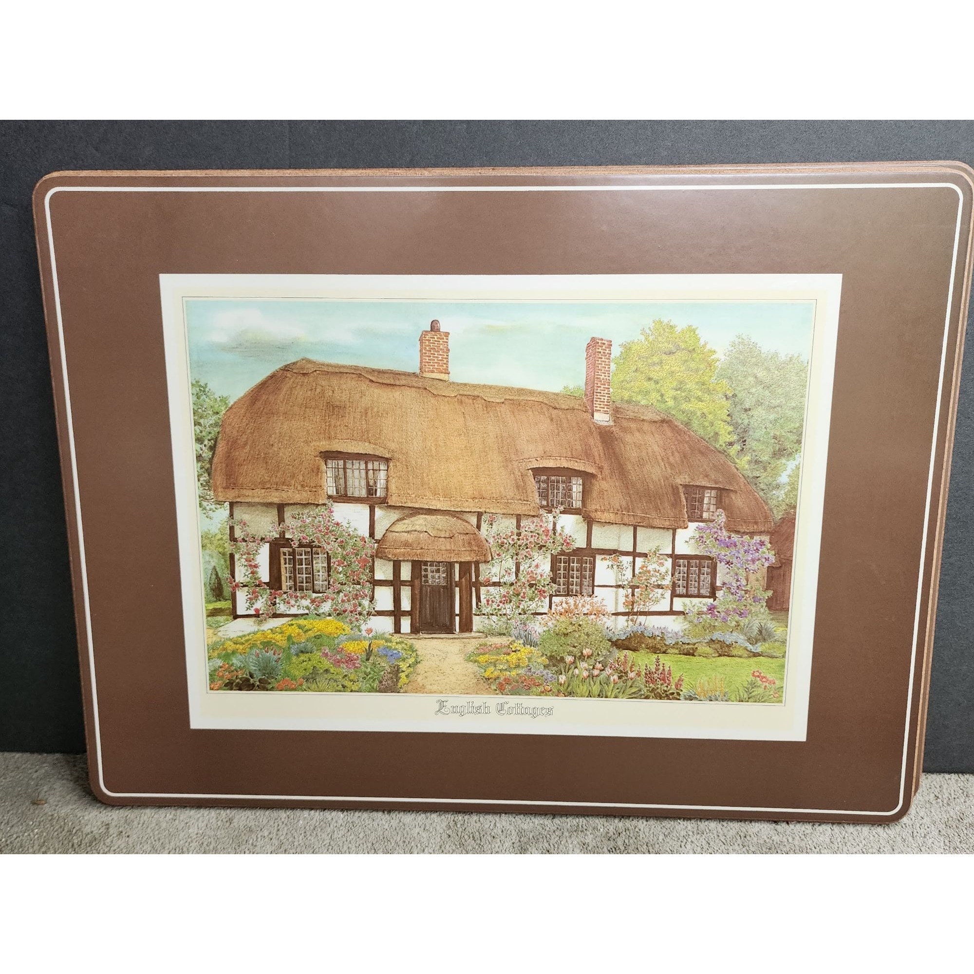 Vintage Pimpernel England english Cottages Brown Cork Placemats Set of 4 NWOB Etsy