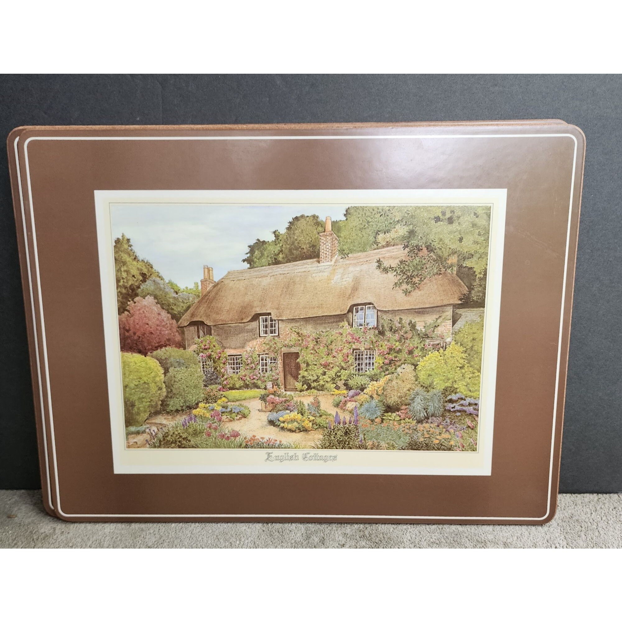 Vintage Pimpernel England english Cottages Brown Cork Placemats Set of 4 NWOB Etsy
