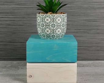 Small wood riser, wood plant stand, wood art decor, wood pedestal, wood block riser, wood candle stand, display riser, table accent decor